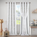 White Light Blocking Curtains for Bedroom with Sheer Overlay 95 Inch Double Layer Kids Room Decor Drapes Grommet Nursery Curtains 2 Panels Set 52 x 95 Inch