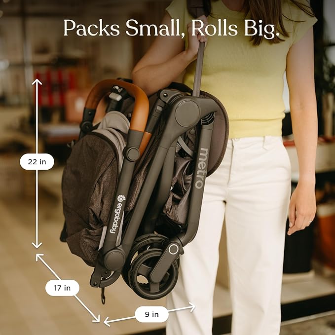 Ergobaby Metro 3 Deluxe Baby Stroller for Newborns, Infants, and Toddlers | Pearl Grey