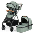 Beberoad Love RX 3-in-1 Baby Stroller with Bassinet, Toddler Strollers, Foldable Newborn Infant Stroller with Organizer, Rain Cover, Sunshade & Mosquito 2 in 1 Cover, Large Storage Basket（Green）