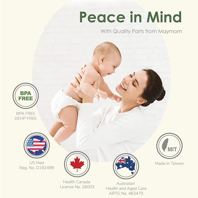 18mm Maymom MyFit Shields, Pano Series; Compatible with Medela Breast Pump- PersonalFit, Freestyle, Harmony, Maxi, Freestyle Flex Connector; Connect to Maymom Widemouth/Narrow Connector, 2pcs