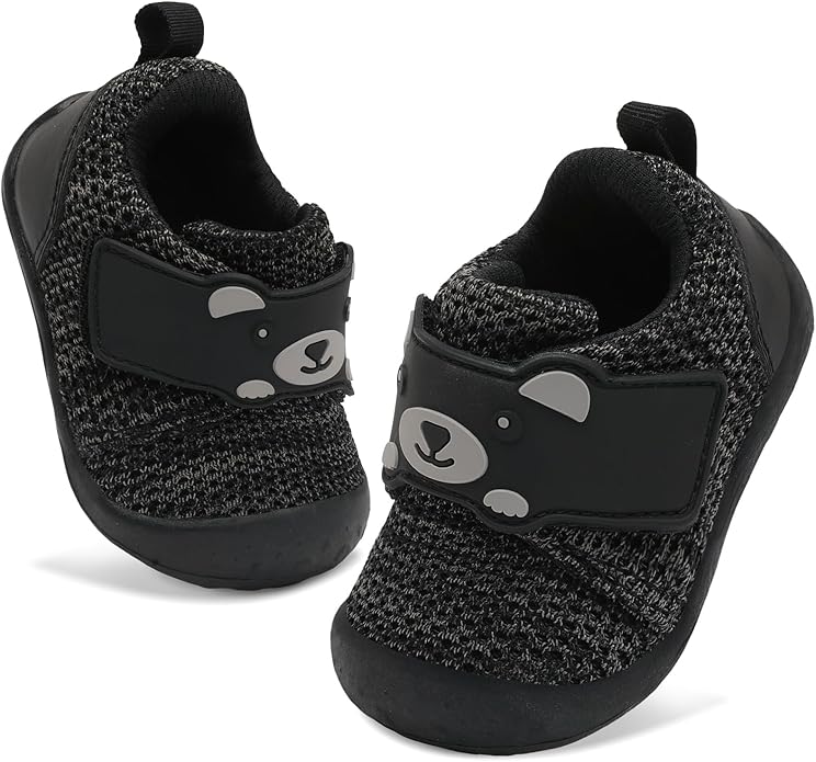 FEETCITY Baby Walking Shoes Wide Baby Shoes Boys Girls Infant Sneakers Crib Shoes Breathable Toddler Barefoot Shoes Slip On Shoes