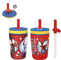Zak Designs Spidey and His Amazing Friends Kelso Tumbler Set, Leak-Proof Screw-On Lid with Straw, Bundle for Kids Includes Plastic and Stainless Steel Cups with Bonus Sipper, 3pc Set, Non-BPA