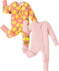 PATPAT Baby Footie Romper with Mittens for Boy and Girl, Anti-Slip & 2-Way Zipper, Long Sleeve, Viscose from Bamboo, Outfit