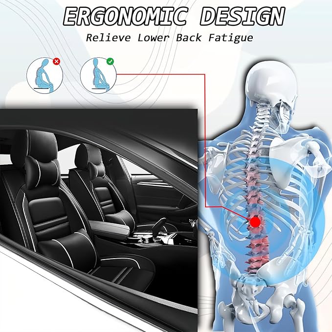 Car Seat Covers for kia Telluride 2020-2025 | 5-Seats Seat Covers, Waterproof Seat Protectors, Automotive Seat Covers (Full Set with Pillow,Black&White Line)