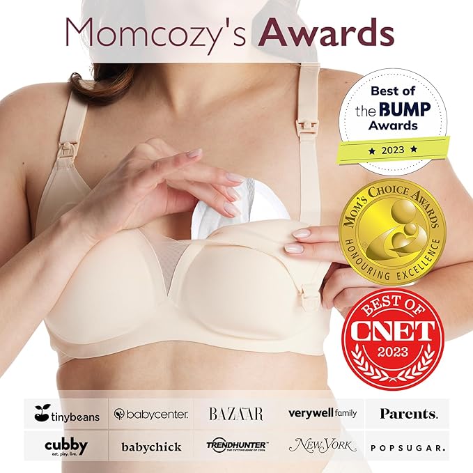 Momcozy Ultra-Thin Disposable Nursing Pads, Ultra-Absorbent and Breathable Portable Breast Pads for Mothers, Keep Dry Continuously, Make Breasts Light and Unburdened, Individually Packaged（60 Count）