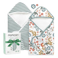 Momcozy Baby Towel with Hooded-2 Pack Soft Bath Towel Set-Shower Gifts or Bath Essential for Infant,Newborn, Toddler (28 X 28 Inch, Petite Blossom)