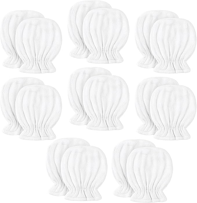 Newborn Baby Muslin Mittens 0-6 Months No Scratch Elastic Wrist Soft Breathable Gloves Bulk Cotton for Infant