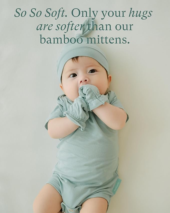 PurComfy SuperSoft Baby Mittens, Bamboo Viscose Infant Newborn Mittens for Girls Boys No Scratch Gloves 6 Pack