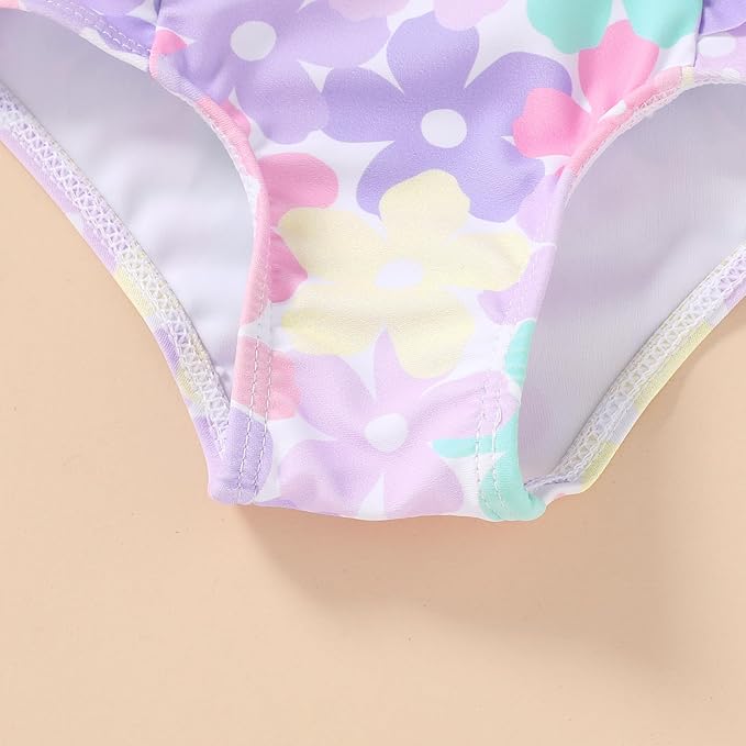 Newborn Baby Girl Ruffle Swimsuit Infant Toddler One Piece Floral Bikini Beach Bathing Swimwear Set
