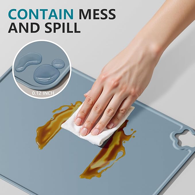 Silicone Placemat for Kid Stain-Proof Non-Slip Toddle， Reusable Portable，Heat Resistant for Toddlers placemat 3 Pack