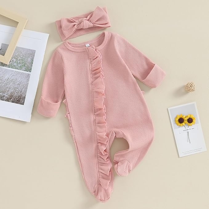 CIYCUIT Baby Girls Cactus Footies Newborn Zip Up Onesie Romper