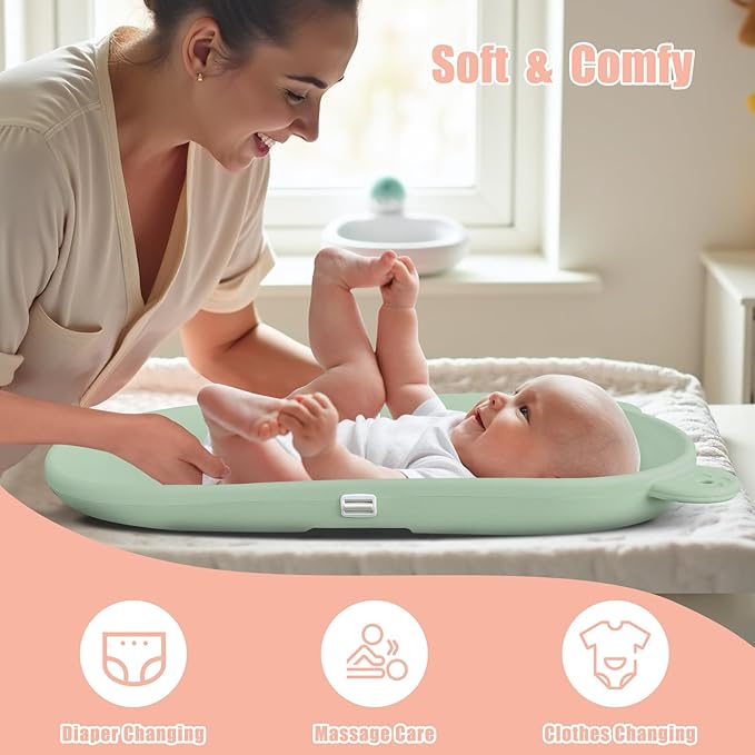 Baby Changing Pad, EVA Waterproof Non-Slip Changing Table Pad with Adjustable Strap for Dresser Changing Table Nursery, Portable Diaper Changing Pad, Green