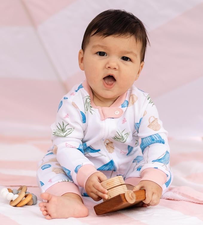 Burt's Bees Baby baby-girls Sleepers, 100% Organic Cotton, One-piece Zip Up Footless Jumpsuit, Snug Fit Pajamas