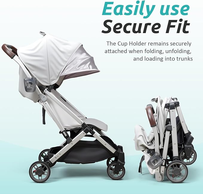 2 PCS Stroller Cup Holder Fits for UPPAbaby Vista/Vista V2/Vista V3/Cruz/Cruz V2/Cruz V3/Minu/Minu V2/Minu V3/Minu Duo, Holds Different Drink Sizes, One-Hand Quick Install/Remove, Folds with Stroller