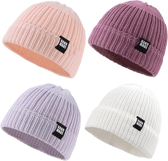 JANGANNSA Simple Knitted Baby Beanie Hip-Hop Boys Winter Hat Toddler Kids Bonnet for Girls 0-5Y