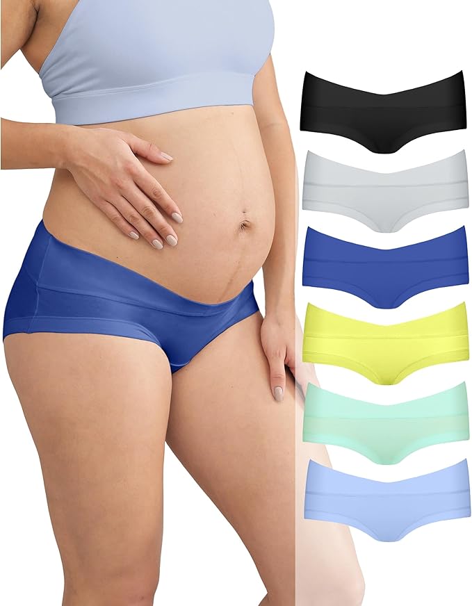 Intimate Portal Maternity Underwear Cotton Pregnancy Postpartum Panties Under the Bump Boyshort Briefs