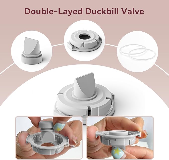 6 PC Duckbill Valves and 2 PC Silicone Diaphragms Compatible with Momcozy M9 Replacements Parts, Replace Mom Cozy M9 Pump Parts, Momcozy Mobile Flow Breastfeeding Accessories