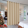 RYB HOME Extra Wide Curtains for Divider Room Separation Soundproof Temporary Door Curtains for Bedroom Closet Office Theatre Garage Living Room Privacy Drop Cloth, W 120 x L 84 inches, Cream Beige