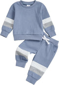 Kuriozud Toddler Baby Boy Fall Winter Clothes Long Sleeve Crewneck Pullover Sweatshirt Jogger Pants Set 2 Piece Outfit