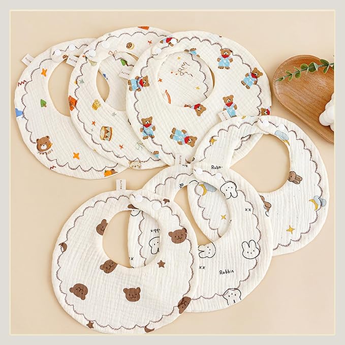 Baby Bibs Muslin Bibs for Baby Girl Boy for Drooling and Teething 10 Pack