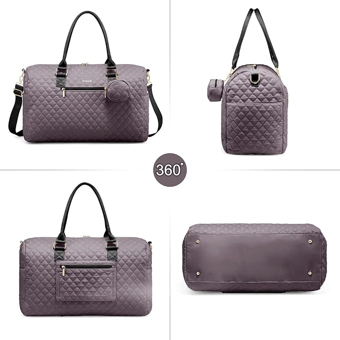 LOVEVOOK Diaper Bag Tote with Pacifier Case and Changing Pad, Large Capacity Mommy Bag for Hospital and Weekender Travel, Functional Baby Bag Newborn Baby Essential, Purple Gray