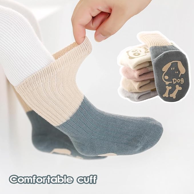 Zumou Toddler Knee High Socks Non Slip Anti Skid Baby Boy Girls Seamless Long Stockings