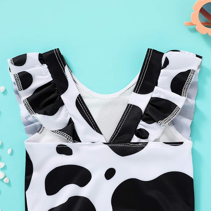 Happy Town One-Piece Infant Toddler Baby Girl Summer Swimsuit Watermelon Leopard Ruffle Swimwear Bikini Bathing Suit
