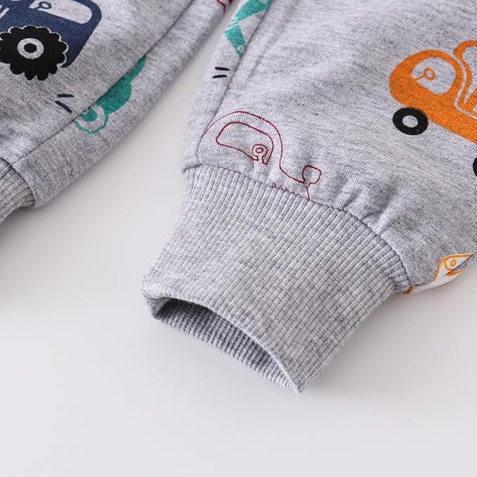 Boys Pants, Toddler 3 Pack Drawstring Elastic Sweatpants Cartoon Active Joggers