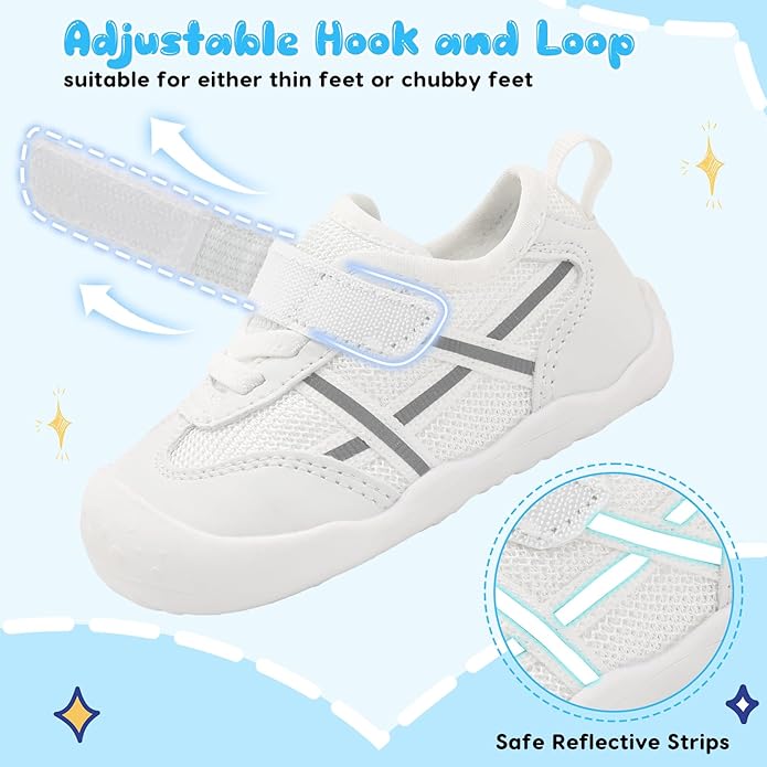 Scurtain Baby Shoes Boy Girl First Walking Shoe Infant Crib Breathable Sneakers Lightweight Barefoot Shoes for Babies