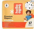 Hello Bello Diapers, Size 6 (35 lbs) Superstars, 17 Count of Premium Disposable Baby Diapers, Hypoallergenic with Soft, Cloth-Like Feel