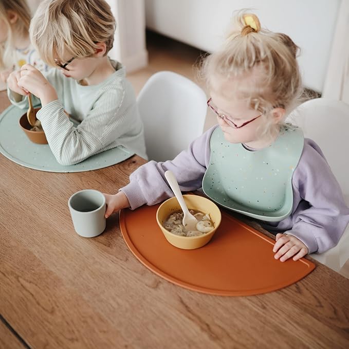 mushie Silicone Placemat for Kids | BPA-Free Non-Slip Design (Clay)