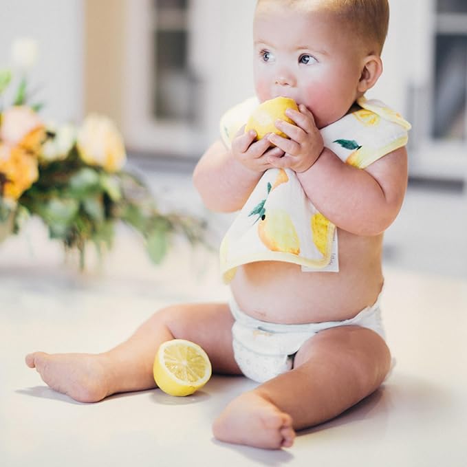 Little Unicorn Premium Classic Bib 3 pack | Adjustable as baby grows | Soft fabric on skin | Great for first time eaters (Berry Lemonade)