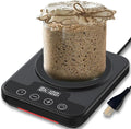 Sourdough Starter Warmer Mat, 12H Timer Warming Heating Pad, Precise 1°F Thermostat Control (70-100°F), Smart Memory Warming On/Off, Fits Jars Up to 40oz, Perfect for Home Baking (Black)