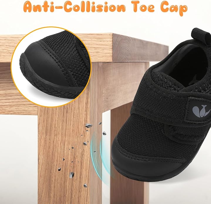 FEETCITY Baby First Walking Shoes Boys Girls Infant Sneakers Crib Shoes Breathable Lightweight Slip On Shoes