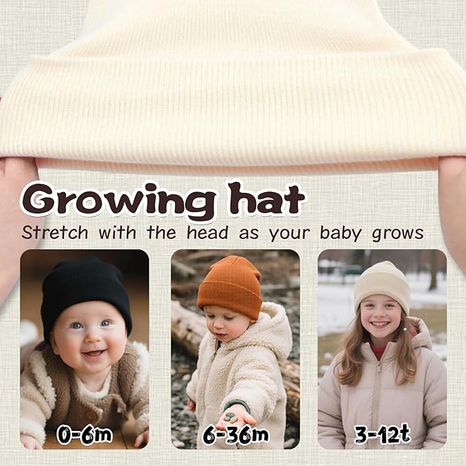 ZOORON Toddler Beanie Baby Beanies for Boys Girls Kids Winter Hats Children Knit Warm Caps 0-12years