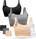 Momcozy Pumping Bra, Pumping Bra Hands Free All Day Wear Pumping & Nursing Bra in One Holding Breast Pump for Spectra, Medela