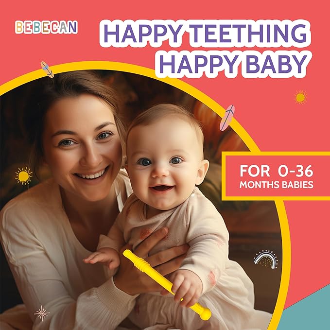 Teething Sticks for Babies 0-36 Months – Super Soft Silicone Teething Aids, Infant Oral Soothing Relief, Multicolor 6-Pack