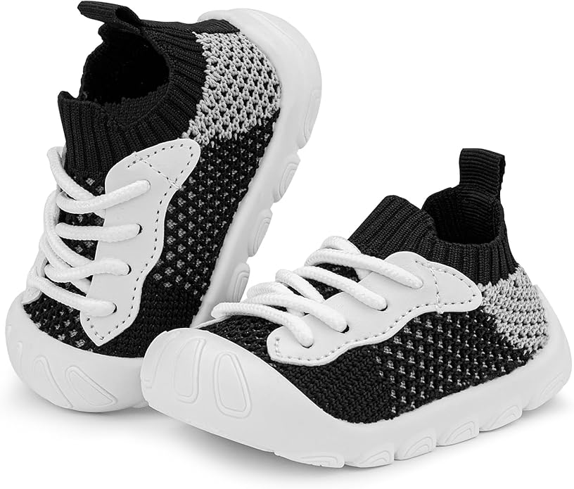 Baby Walking Shoes Toddler Girl Boy Soft Sole Breathable Cotton Canvas Shoes Infant Lightweight Non-Slip Safer Slip-on First Walkers Shoes Casual Tennis Wide Sneakers Rubber Soles Running Outdoor