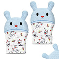 2Pack Silicone Teething Mitt, Rabbit Baby Teething Toy for 0-6 6-12 Months, Food Grade Silicone Infant Teething Mitten, BPA-Free Baby Chew Toys for Pain Relief, Sucking Needs