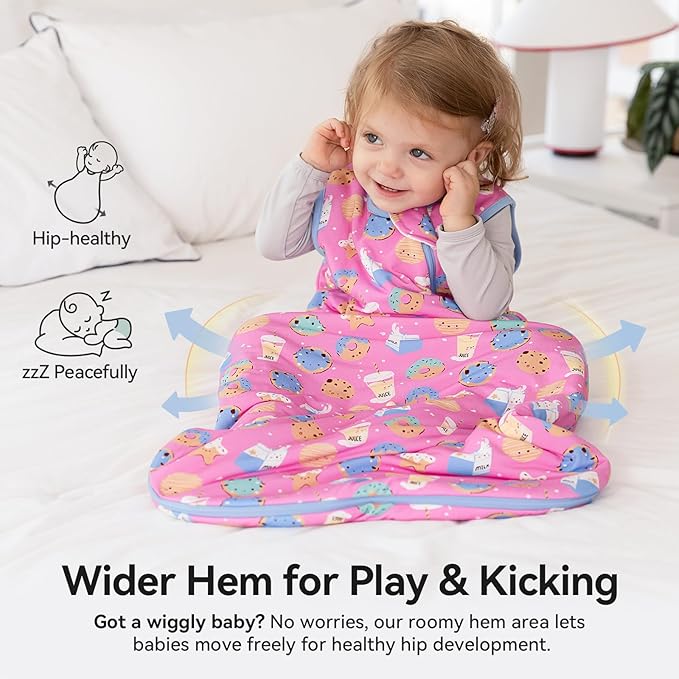 Rayon Made from Bamboo Sleep Sack 12-18 Months Supersoft Toddler Sleep Sack 1.0 Tog Baby Wearable Blanket with 2-Way Zipper Unisex Sleeping Bag for Babies
