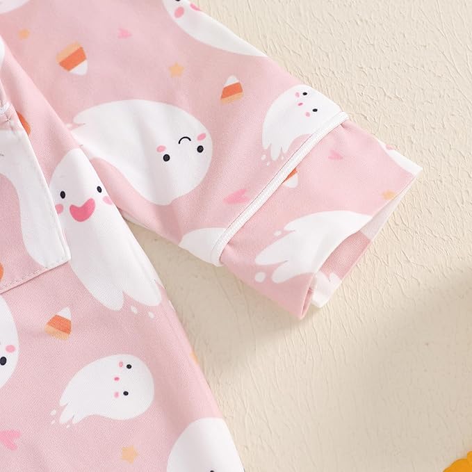 Balaflyie Baby Girl Button Down Pajamas Romper One-Piece Jumpsuit Long Sleeve Sleeper Infant Sleepwear