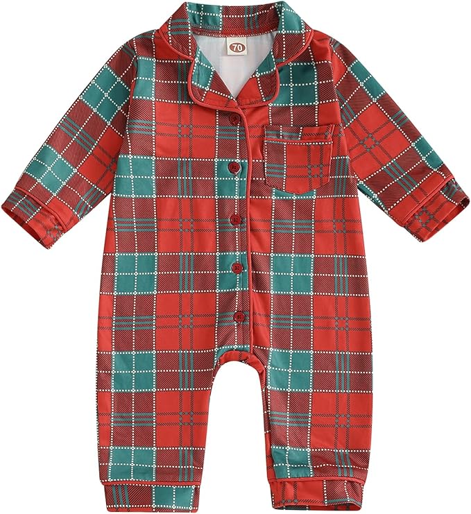 Balaflyie Baby Girl Button Down Pajamas Romper One-Piece Jumpsuit Long Sleeve Sleeper Infant Sleepwear