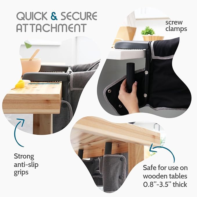 Hook On High Chair for Baby, High Chair That Attaches to Table - Clip On High Chair for Table, Portable High Chair for Travel, Highchair for Baby Seat - Portable Baby Chair for Eating