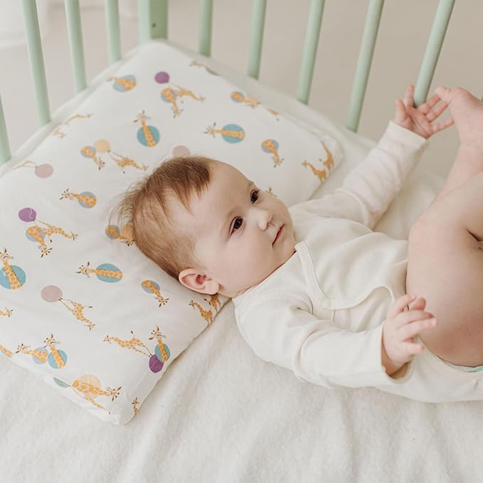 Nest Designs Toddler Pillow with Bamboo Viscose Pillowcase - Giraffe Shapes, Medium