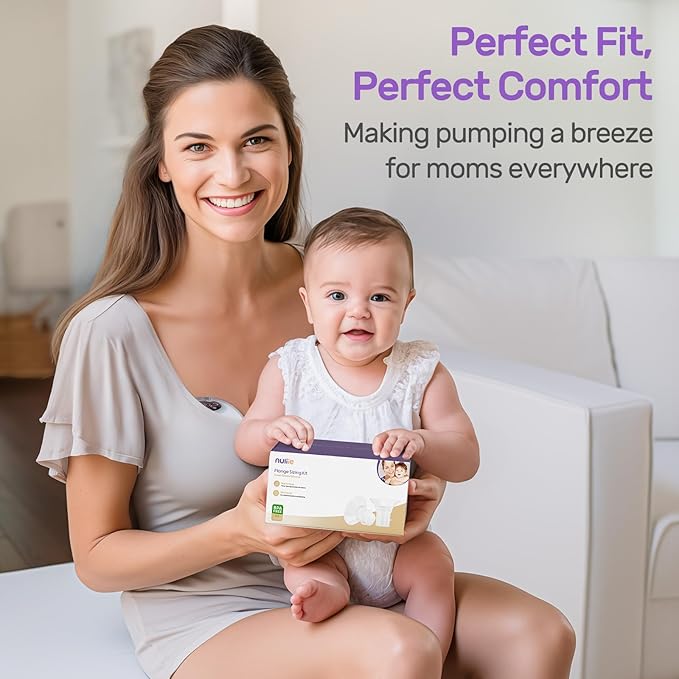 Nuliie 12PCS Silicone Flanges Insert Replacement Kit, Flange Sizing Kit 16/18/20mm for 24mm Flange/Shield Breast Pumps, Pumping Essential Kit for Moms