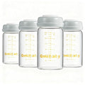 Glass Breastmilk Storage Bottles 180ml 6oz BPA-Free Leak-Proof Natural Baby Bottle for Breastmilk Storage Wide Neck Bottles with Screw Ring Sealing Disk Breastfeeding (Grey, 180ml-4Packs)