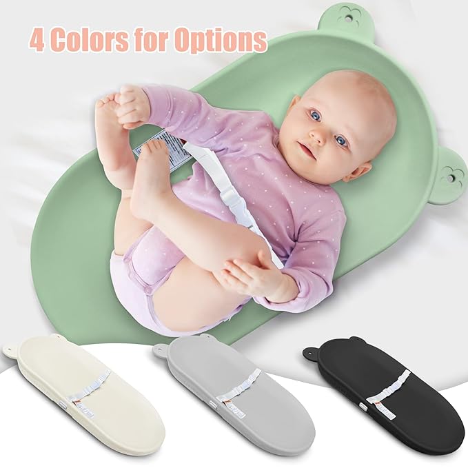 Baby Changing Pad, EVA Waterproof Non-Slip Changing Table Pad with Adjustable Strap for Dresser Changing Table Nursery, Portable Diaper Changing Pad, Green