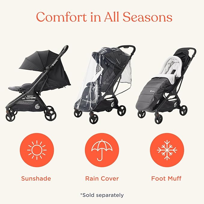 Ergobaby Metro 3 All in One Compact Baby Stroller - Foldable, Lightweight Travel Stroller - Easy One-Hand Fold for Overhead Airplane Storage (Carries up to 50 lbs) - Car Seat Compatible - Soft Olive