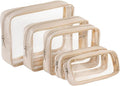 TSA Approved 5-Piece Diaper Bag Organizer Pouch Set Clear Waterproof TPU Kids Toiletry Storage Set Travel Packing Clutch Cube Bags for Baby Nursing