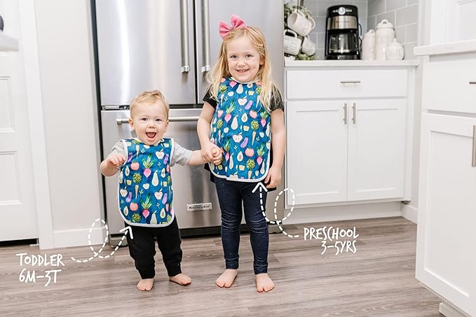 BapronBaby Animal Prints Bapron - No Neck Tie Safer Bib - Baby & Toddler - Soft Waterproof - PVC, BPA & Phthalate Free - 6m+
